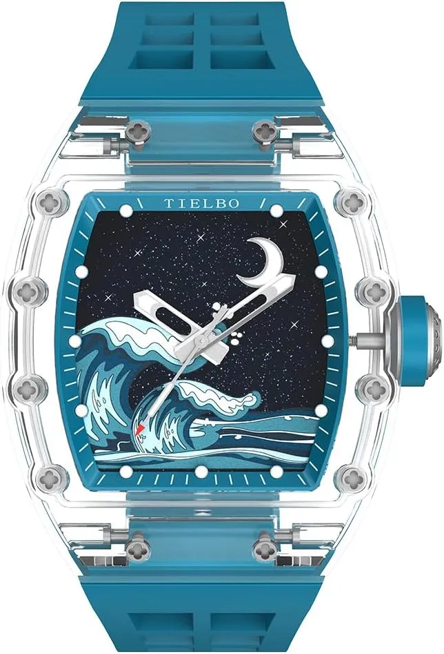 Wrist Watch Waterproof Watch Luminous Hands Automatic Mechanical Luxury verdict empress idiom woolen Crystal Case Watches for Men Skeleton Sapphire Man 