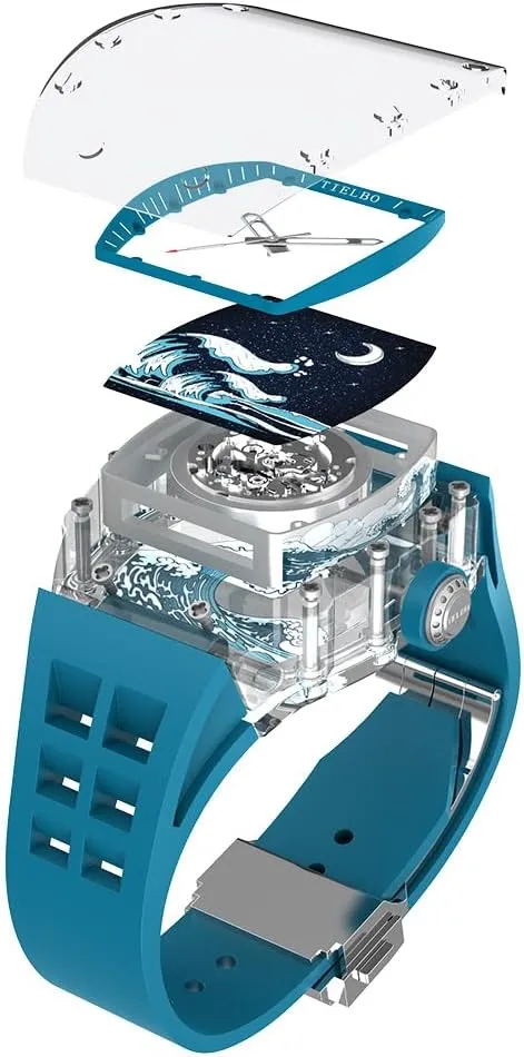 Wrist Watch Waterproof Watch Luminous Hands Automatic Mechanical Luxury verdict empress idiom woolen Crystal Case Watches for Men Skeleton Sapphire Man 