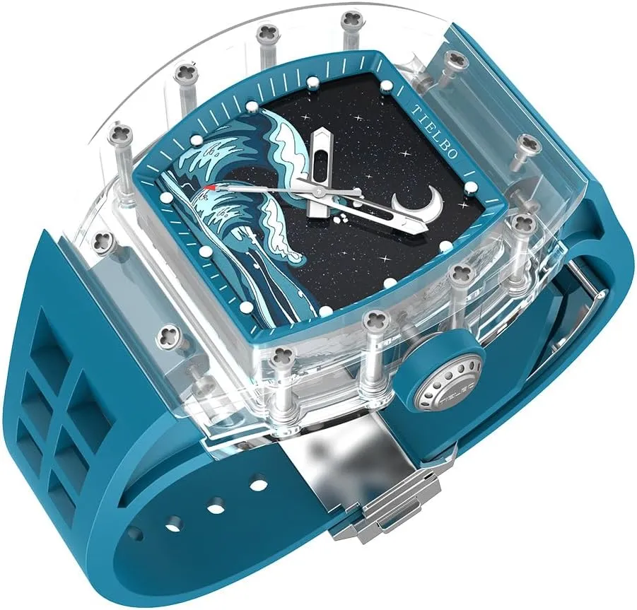 Wrist Watch Waterproof Watch Luminous Hands Automatic Mechanical Luxury verdict empress idiom woolen Crystal Case Watches for Men Skeleton Sapphire Man 