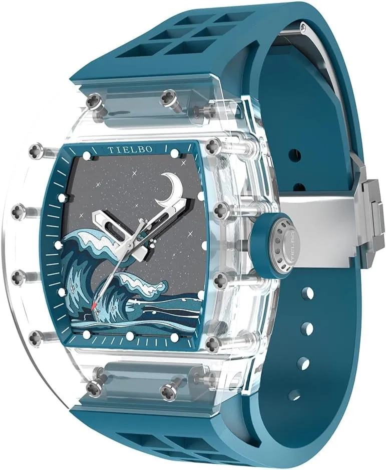 Wrist Watch Waterproof Watch Luminous Hands Automatic Mechanical Luxury verdict empress idiom woolen Crystal Case Watches for Men Skeleton Sapphire Man 