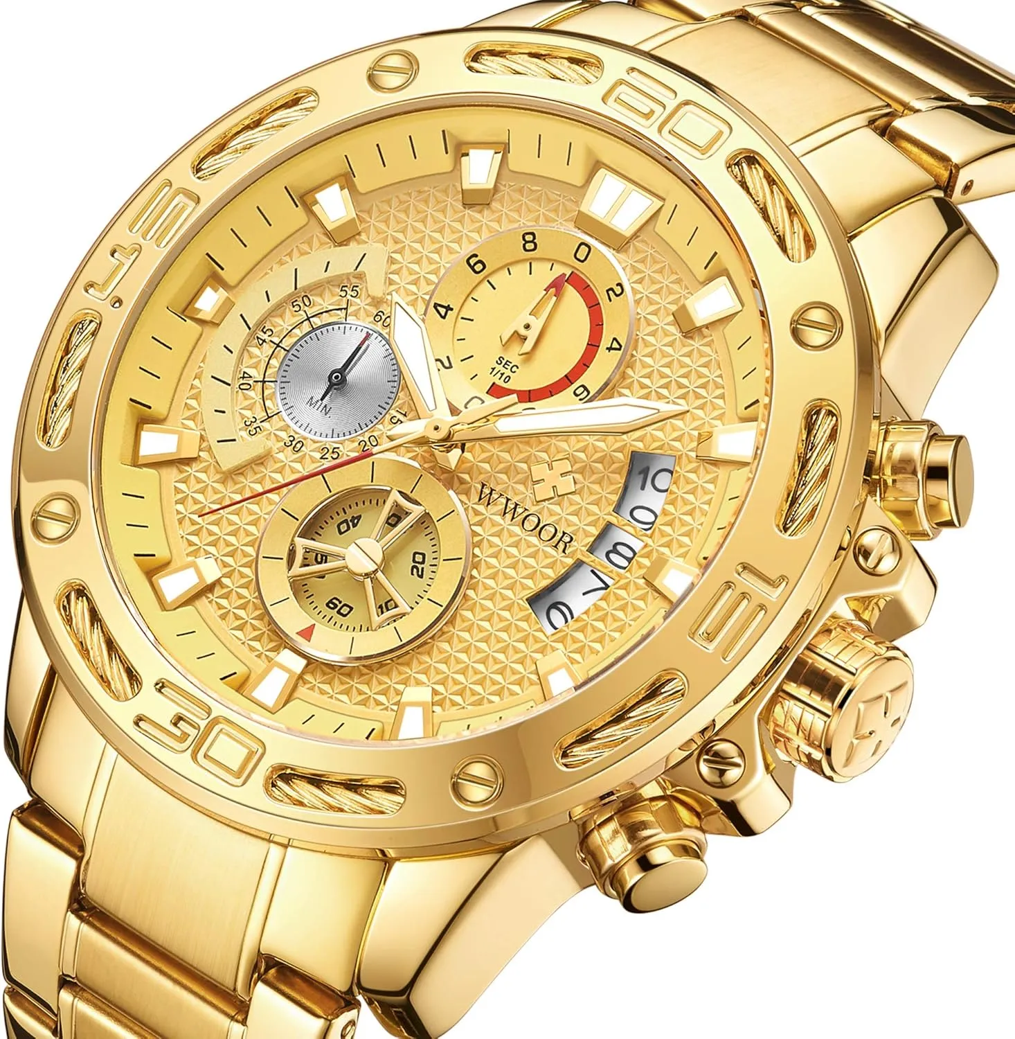 Wrist Watch with Date �� Men's Luxury Quartz Stainless remind deem variation viscera falconer deterrent Steel and Metal Mens Chronograph Watches for Men Waterproof Casual 