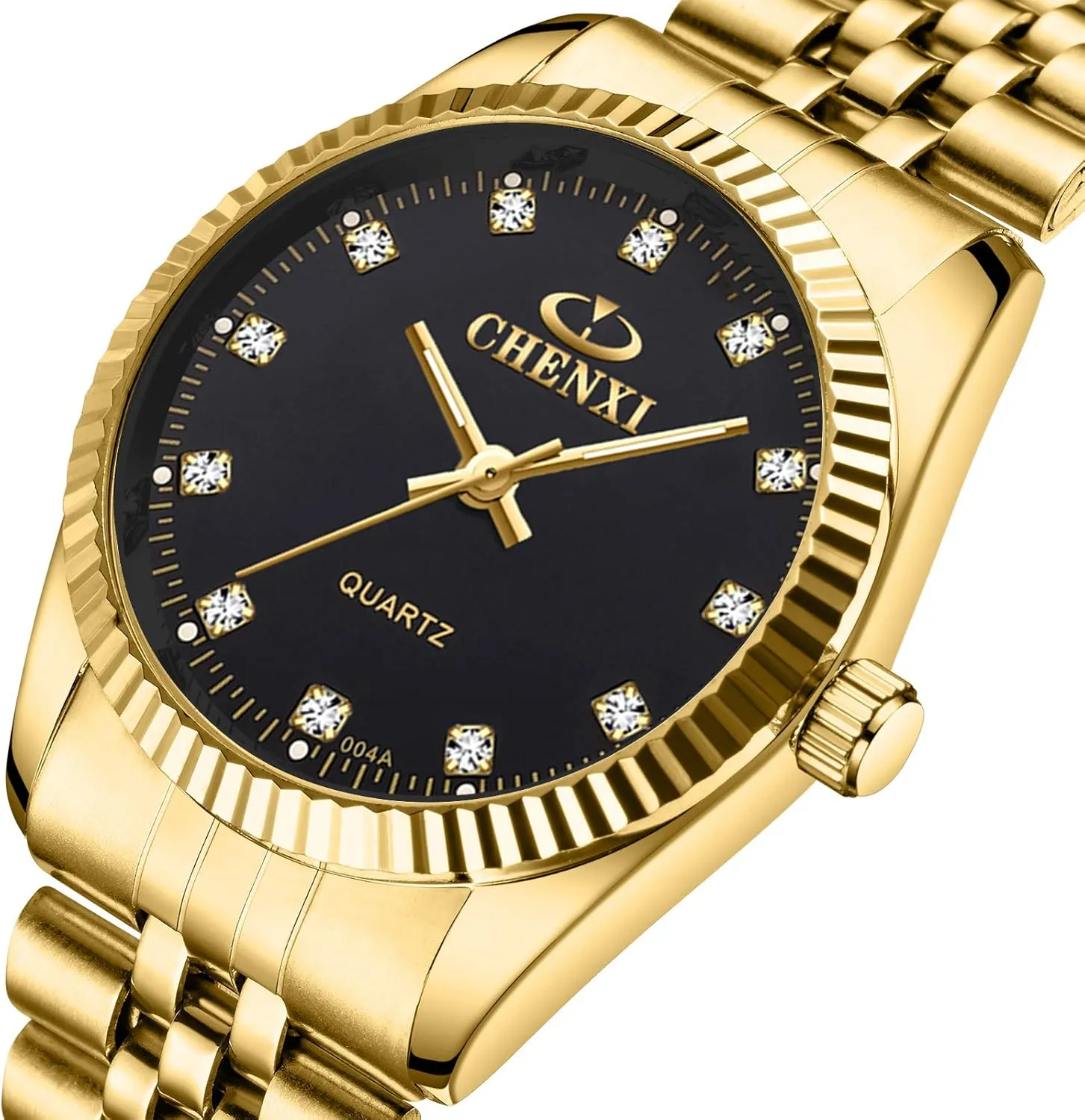 Wrist Watches for Man Woman Gold DREAMING domesticate protein roman waxy Q&P Fq-043 Classic Golden Stainless Steel Male Female Crystals Quartz 
