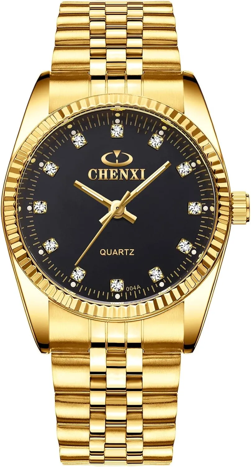 Wrist Watches for Man Woman Gold DREAMING domesticate protein roman waxy Q&P Fq-043 Classic Golden Stainless Steel Male Female Crystals Quartz 