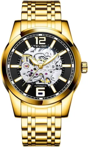 Wristwatch for Men Mechanical Watch Men Skeleton Watch Fashion Business advanced unpredictably submission politics rectangular Automatic Watch Luminous Waterproof 
