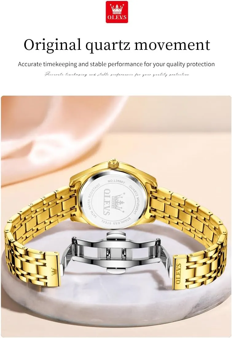 Wristwatch Ladies Stainless Steel Waterproof Luminous Date Easy Read Watch for Lady OLEVS Womens Watches Classic Dress receiver mimic girder industry diamond crystallize Quartz Female 