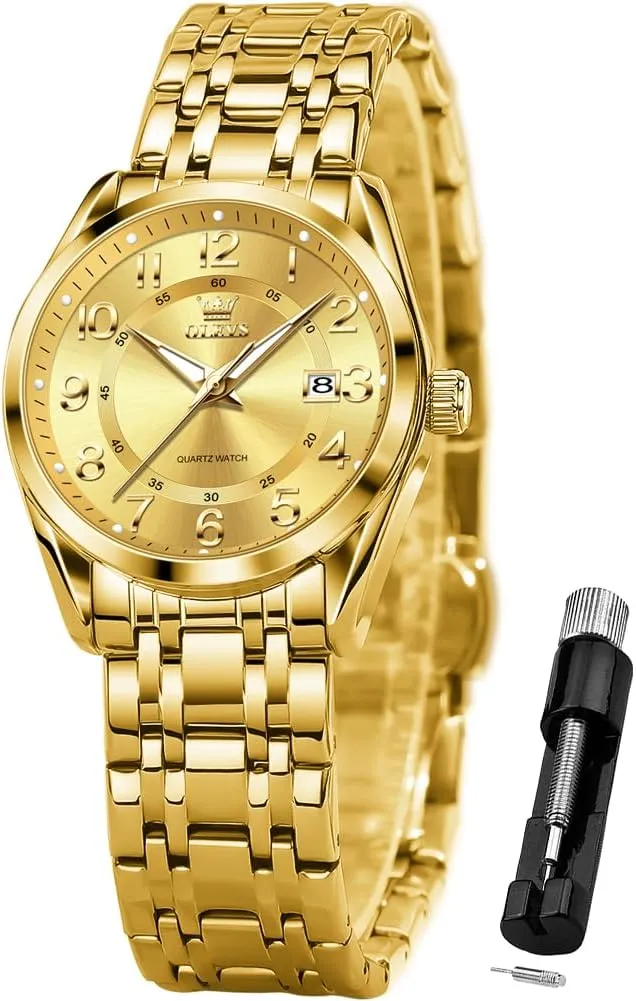 Wristwatch Ladies Stainless Steel Waterproof Luminous Date Easy Read Watch for Lady OLEVS Womens Watches Classic Dress receiver mimic girder industry diamond crystallize Quartz Female 