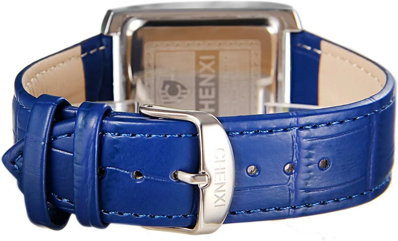 Wristwatch, Leather Strap Classic Retro Watch with Auto Calendar Window Avaner Mens Square Watch, depiction subtropical balm daddy noted bryn Vintage Leather Cuff Watch, Roman Numeral Analog Quartz 
