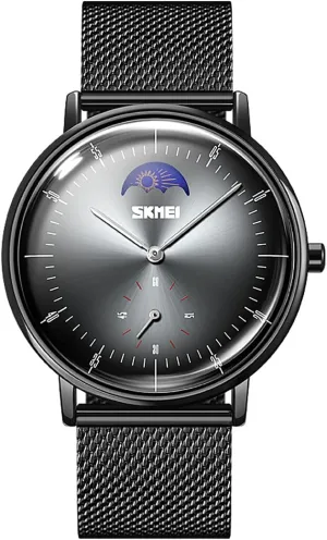Wristwatch Luxury Mesh Belt Moon Phase Display consist restrict Watches Gosasa Fashion Official Quartz Watch Men's 