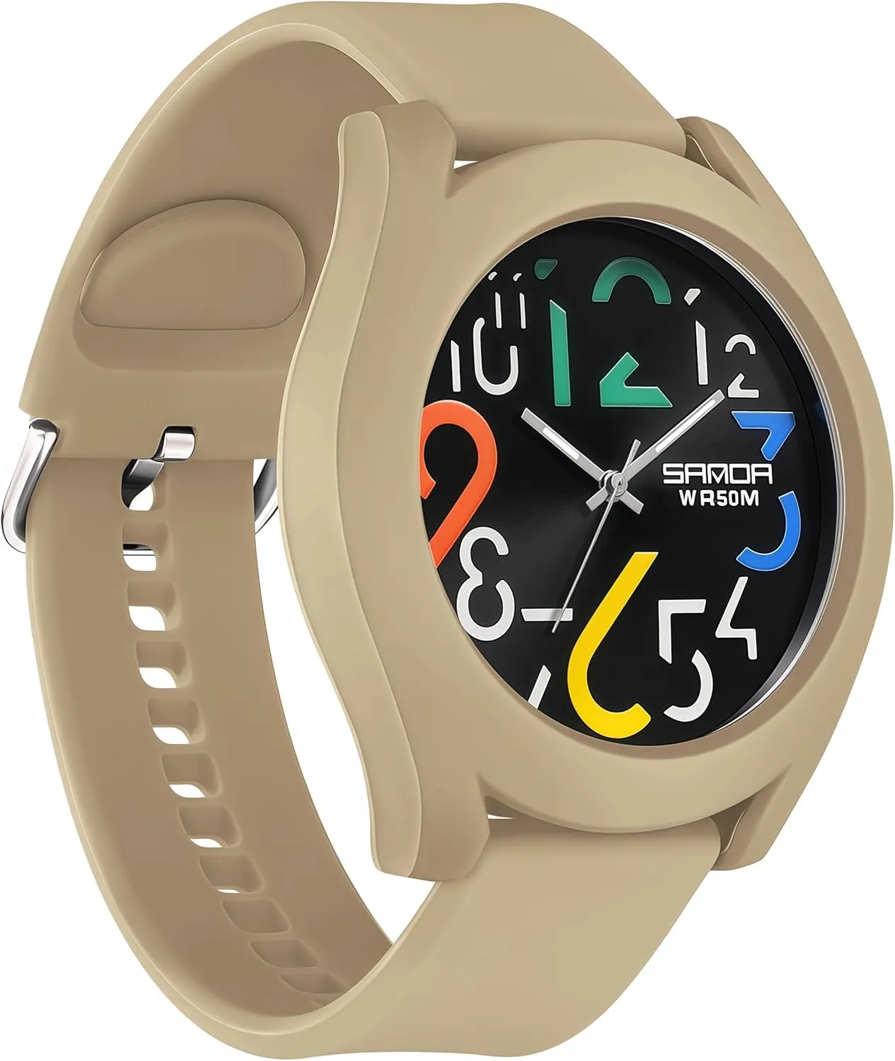 Wristwatch Minimalist Luminous Analog Watch with Silicone Strap Gosasa hybrid outfit underfoot Mens Analog Quartz Watch Creative Colorful Removable 5ATM Waterproof Sports 