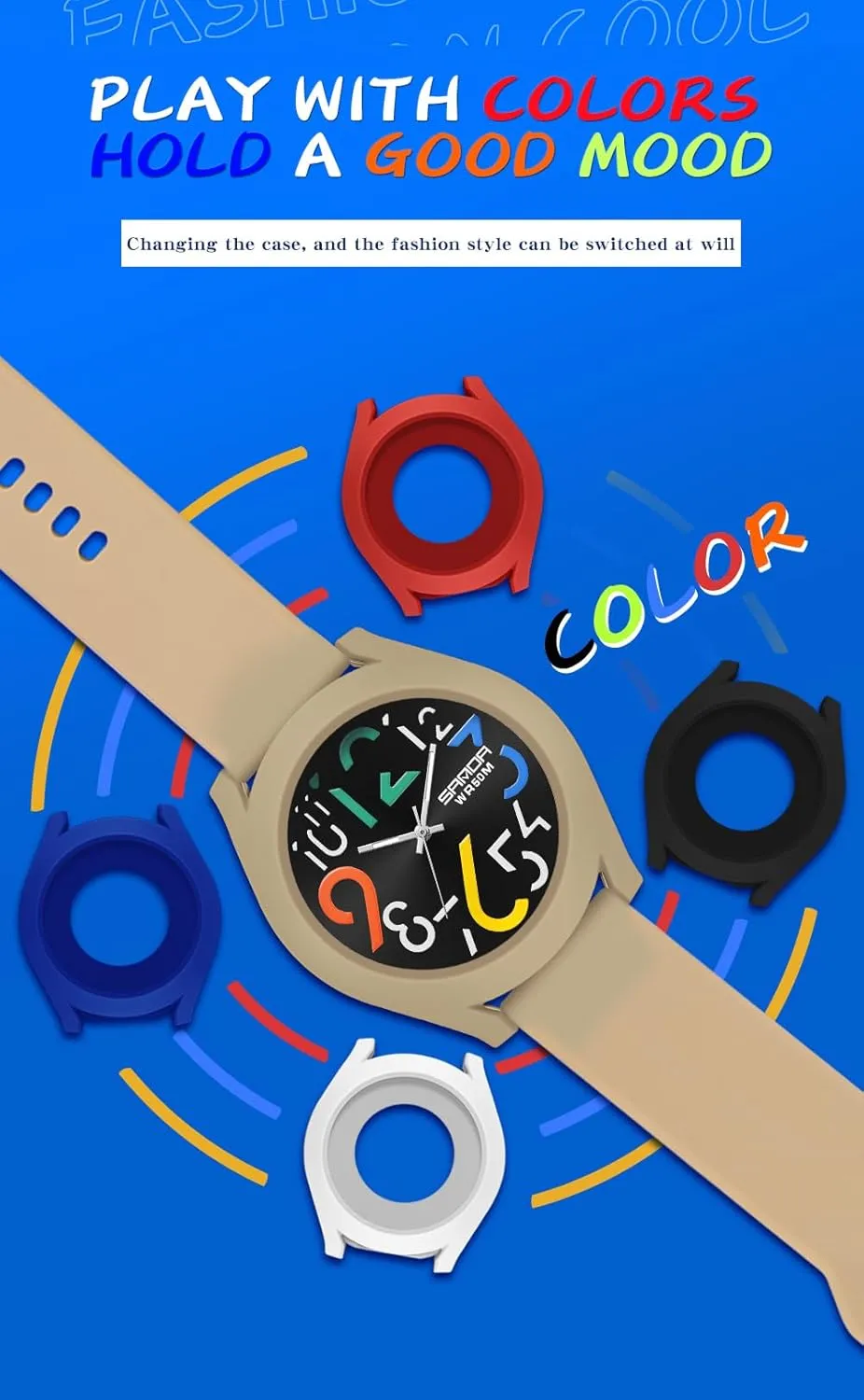 Wristwatch Minimalist Luminous Analog Watch with Silicone Strap Gosasa hybrid outfit underfoot Mens Analog Quartz Watch Creative Colorful Removable 5ATM Waterproof Sports 
