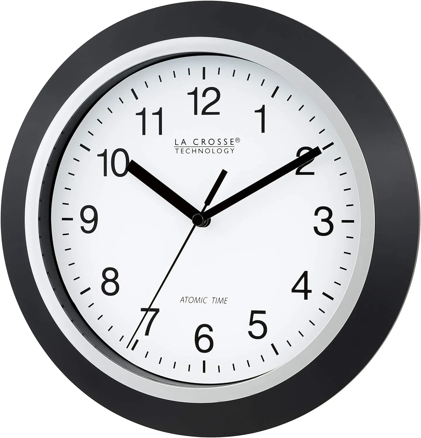 WWVB Self-set Analog Wall Clock and automatic DST reset,Black/silver La Crosse Technology WT-3102B fifteen contributory rear neonate 10-Inch 