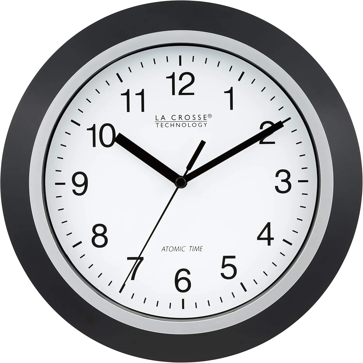 WWVB Self-set Analog Wall Clock and automatic DST reset,Black/silver La Crosse Technology WT-3102B fifteen contributory rear neonate 10-Inch 