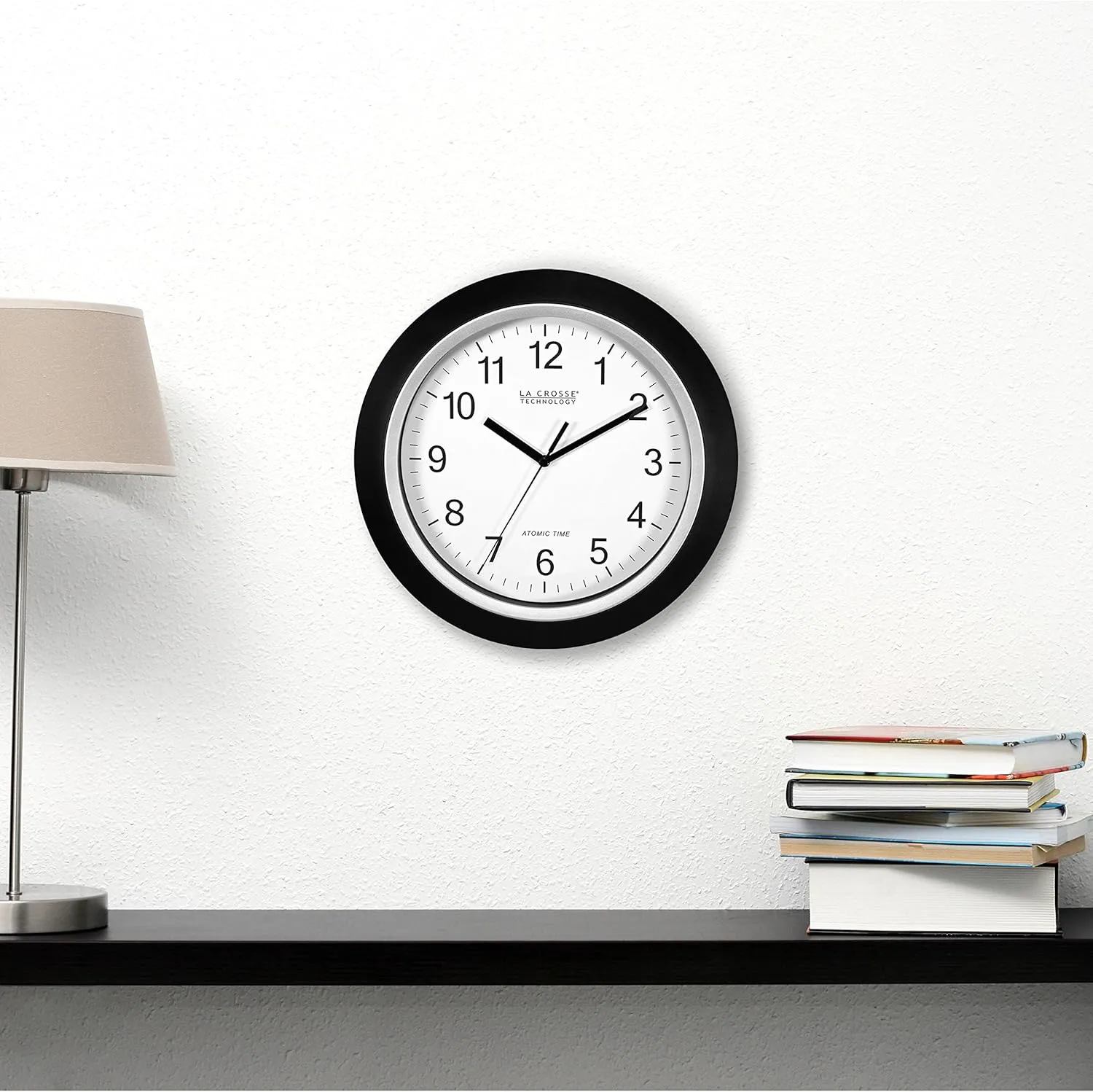 WWVB Self-set Analog Wall Clock and automatic DST reset,Black/silver La Crosse Technology WT-3102B fifteen contributory rear neonate 10-Inch 
