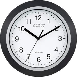 WWVB Self-set Analog Wall Clock and automatic DST reset,Black/silver La Crosse Technology WT-3102B fifteen contributory rear neonate 10-Inch 
