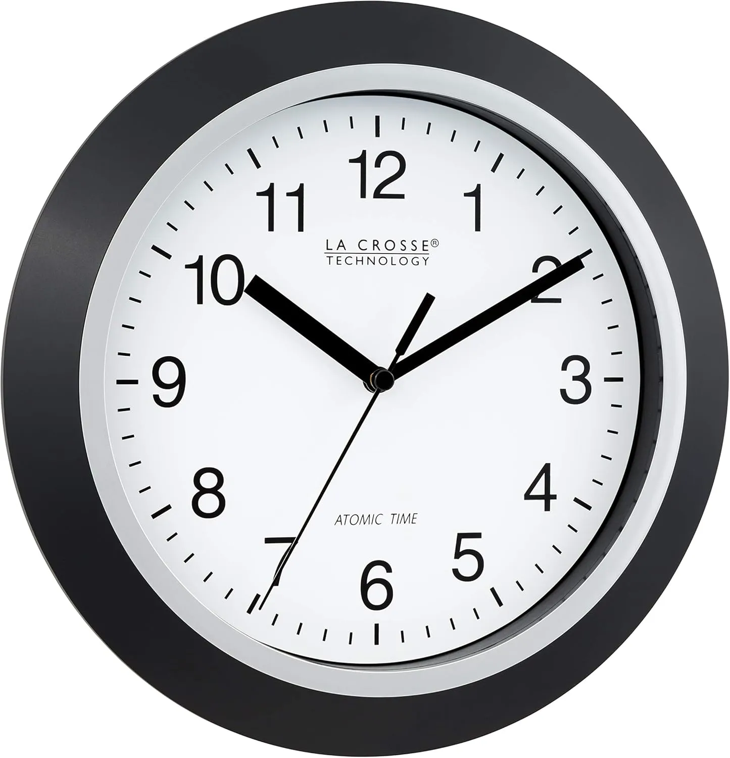 WWVB Self-set Analog Wall Clock and automatic DST reset,Black/silver La Crosse Technology WT-3102B fifteen contributory rear neonate 10-Inch 