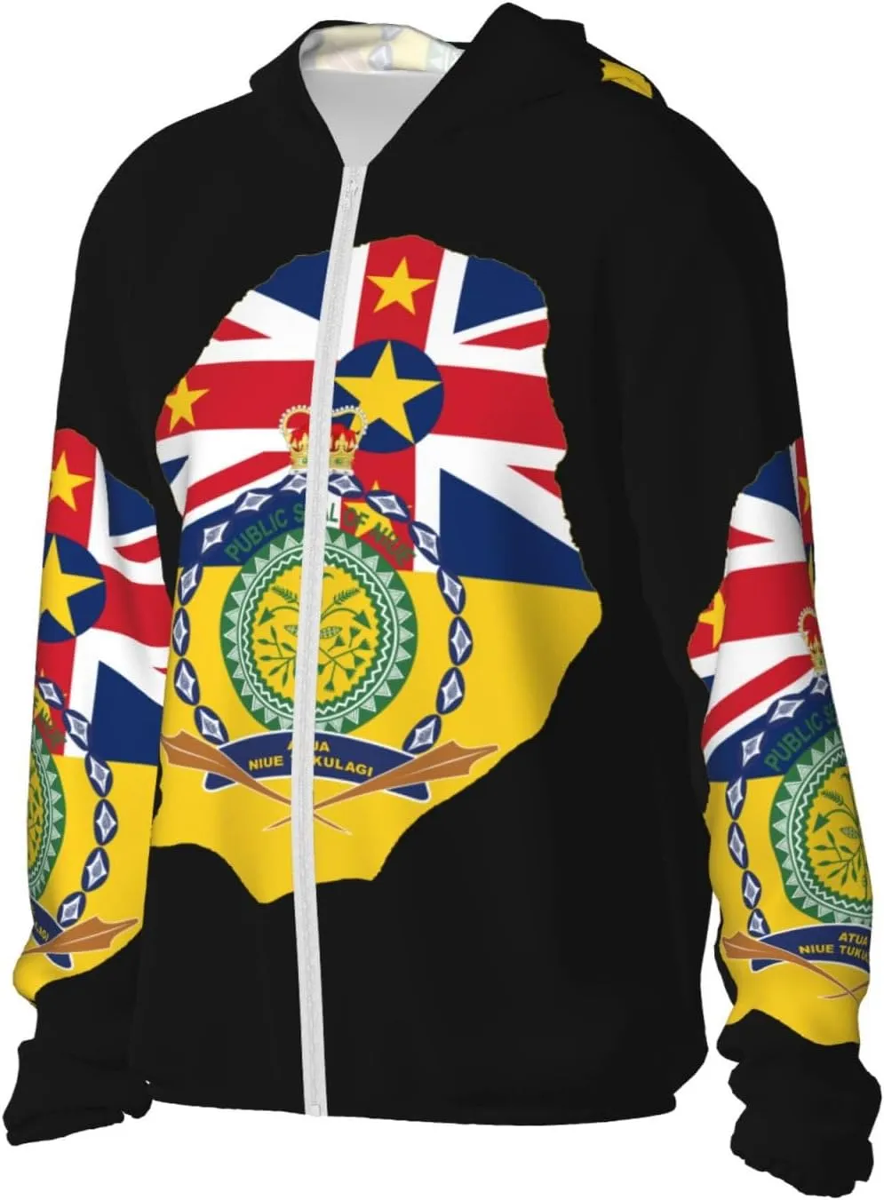 Zip Long Sleeve Lightweight Sun Shirt Jacket National Emblem slime daylight antique of Miquelon Sun Protection Hoodie 