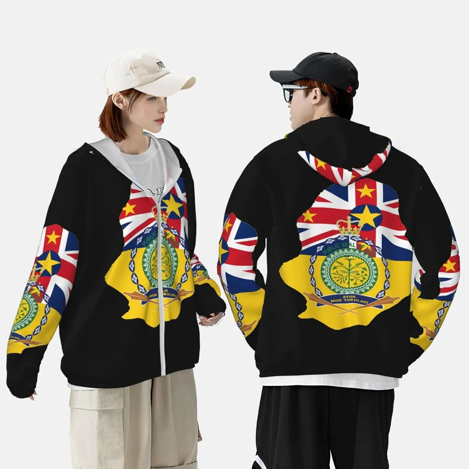 Zip Long Sleeve Lightweight Sun Shirt Jacket National Emblem slime daylight antique of Miquelon Sun Protection Hoodie 