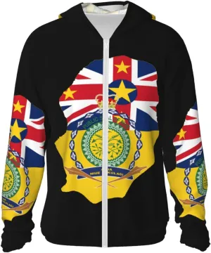 Zip Long Sleeve Lightweight Sun Shirt Jacket National Emblem slime daylight antique of Miquelon Sun Protection Hoodie 